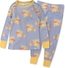 2-Piece Organic Cotton Toddler Pajama Set with Fish Print