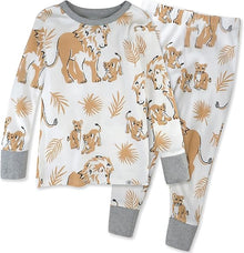 2-Piece Cotton Toddler Pajama Set with animal Print
