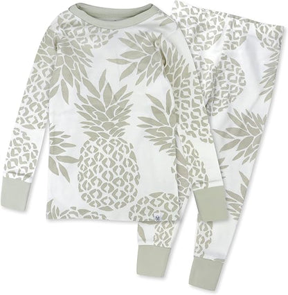 2-Piece Organic Cotton Toddler Pajama Set with Pineapple Print