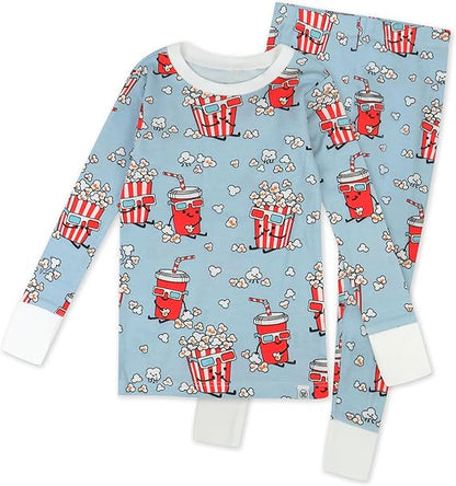 2-Piece Organic Cotton Toddler Pajama Set with Colorful Print