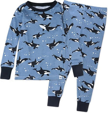 Cotton 2-Piece Toddler Pajama Set with Fish Themed Print