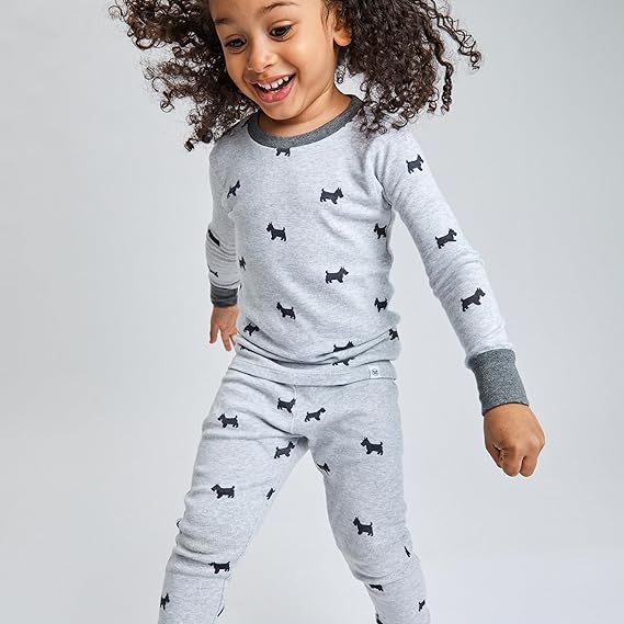 2-Piece Organic Cotton Toddler Pajama Sleepwear Set for Boys & Girls